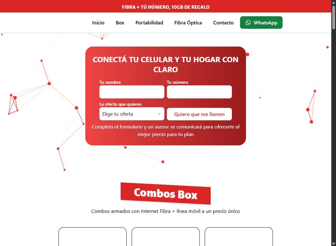 Captura del sitio 3G Soluciones